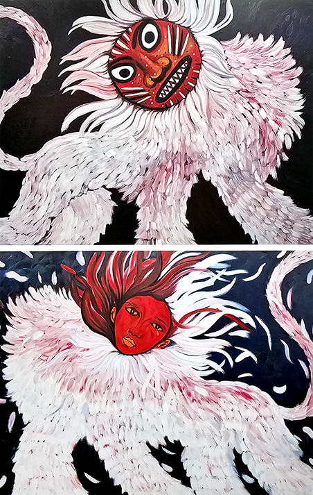 "Icon on Demand 1"(above) and "Icon on Demand 2" by Kim Wan-sun (Courtesy of the artist)